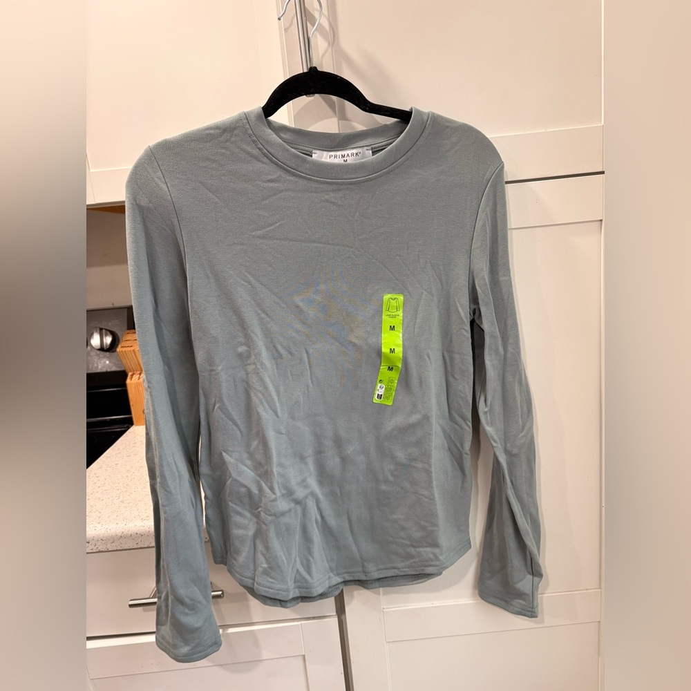 Primark Gray Long Sleeve Crew Neck Tee